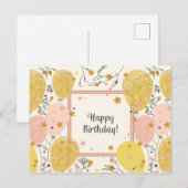 Carte Postale Joyeux Anniversaire Vintage (Devant / Derrière)