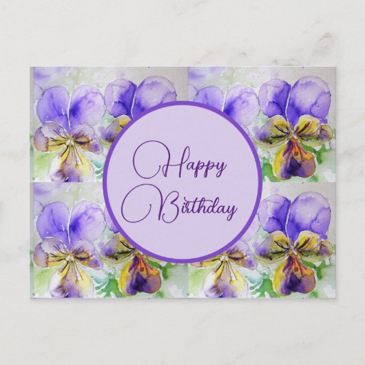 Carte postale Joyeux Anniversaire Viola fleurs dam (Devant)
