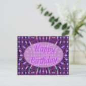 Carte Postale joyeux anniversaire violet (Debout devant)