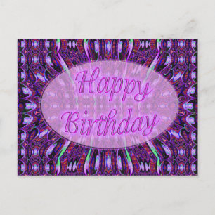 Carte Postale joyeux anniversaire violet