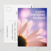 Carte Postale Joyeux Anniversaire Vœux Fleur de Marguerite Photo (Devant / Derrière)