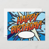 Carte Postale Joyeux Anniversaire Votre Message Discours Bubble (Devant / Derrière)