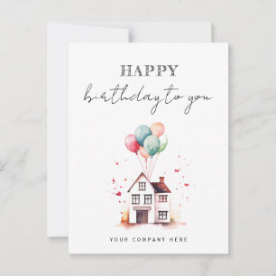 Carte Postale Joyeux Anniversaire Watercolor House Realty
