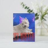 Carte Postale Joyeux anniversaire Westie (Debout devant)