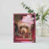 Carte Postale Joyeux anniversaire Yorkie (Debout devant)