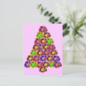 Carte Postale Joyeux arbre aux fleurs (Debout devant)