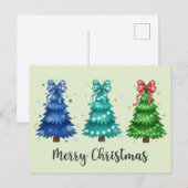 Carte Postale Joyeux Arbre de Noël Message (Devant / Derrière)