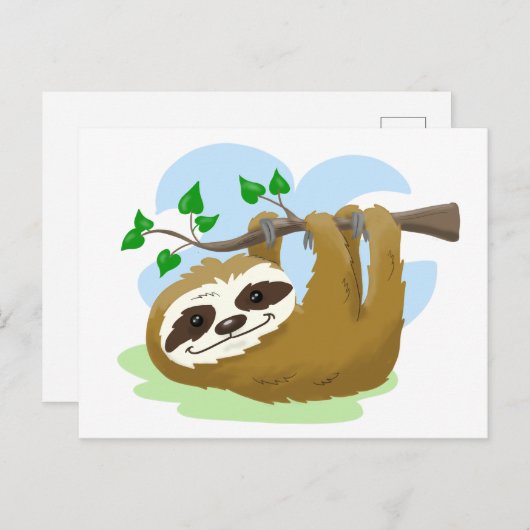 Carte Postale Joyeux Arbre Sloth (Devant / Derrière)