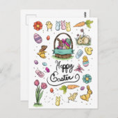 Carte Postale Joyeux art de Pâques (Devant / Derrière)