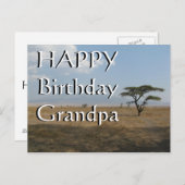 Carte postale Joyeux B-day Grand-pa Serengeti Plai (Devant / Derrière)