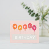 Carte Postale Joyeux ballons colorés d'anniversaire (Debout devant)