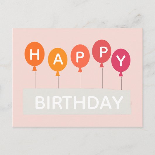 Carte Postale Joyeux ballons colorés d'anniversaire (Devant)
