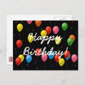 Carte Postale Joyeux Ballons d'anniversaire (Devant / Derrière)