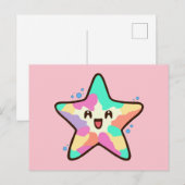 Carte Postale Joyeux bébé étoile souriante avec des bulles. (Devant / Derrière)