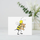 Carte Postale Joyeux Bee Jouer avec Teddy Bear (Debout devant)
