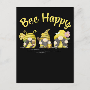 Carte Postale Joyeux Bee mignonne Abeille Gnomes
