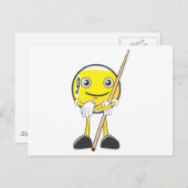 Carte Postale Joyeux Billard Neuf Joueur Ball (Devant / Derrière)