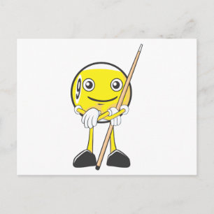 Carte Postale Joyeux Billard Neuf Joueur Ball