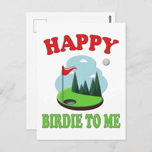 Carte Postale Joyeux Birdie To Me - Funny Golf to Golfer Anniver (Devant / Derrière)