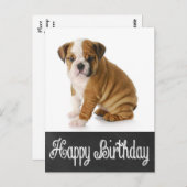 Carte postale Joyeux Birthday Bulldog Puppy Chalkb (Devant / Derrière)