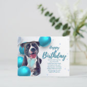 Carte postale Joyeux Birthday Pit Bull (Debout devant)