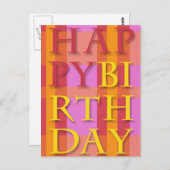 Carte postale Joyeux Birthday Stripes (Devant / Derrière)