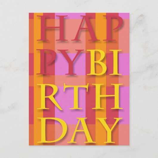 Carte postale Joyeux Birthday Stripes (Devant)