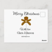 Carte Postale Joyeux biscuits marron de Noël ajouter un nom avec (Dos)