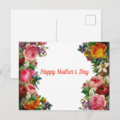 Carte Postale Joyeux Bouquet de fleurs de la Fête des Mères (Devant / Derrière)