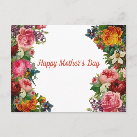 Carte Postale Joyeux Bouquet de fleurs de la Fête des Mères (Devant)