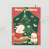 Carte postale Joyeux Bunnies Noël (Devant / Derrière)