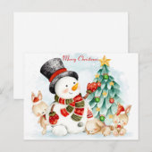 Carte postale Joyeux Bunnies Noël (Devant / Derrière)