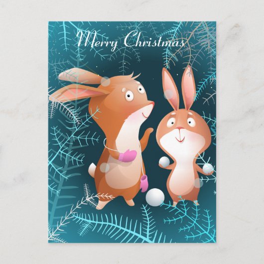 Carte postale Joyeux Bunnies Noël (Devant)