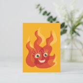 Carte Postale Joyeux Burning Fire Flame Caractère (Debout devant)