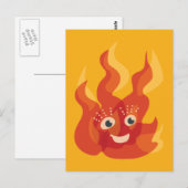 Carte Postale Joyeux Burning Fire Flame Caractère (Devant / Derrière)