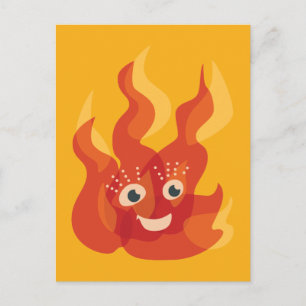Carte Postale Joyeux Burning Fire Flame Caractère
