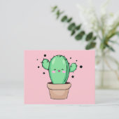 Carte Postale Joyeux cactus bébé souriant dans le vase avec les  (Debout devant)