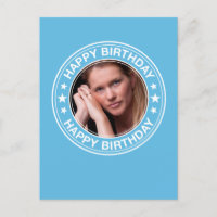 Joyeux cadre photo d'anniversaire en bleu