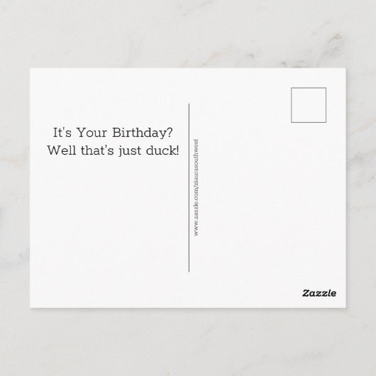 Carte Postale Joyeux canard d'anniversaire (Dos)