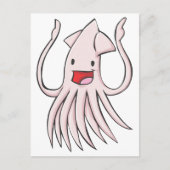 Carte Postale Joyeux caricature de calmar géant (Devant)