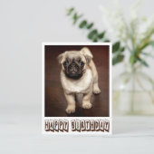 Carte Postale Joyeux Carlin d'anniversaire Chien Chien Chien Chi (Debout devant)