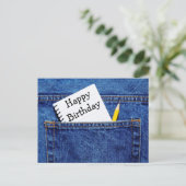Carte Postale Joyeux Carnet d'anniversaire à Pocket (Debout devant)