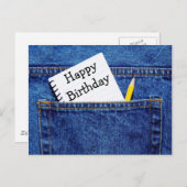 Carte Postale Joyeux Carnet d'anniversaire à Pocket (Devant / Derrière)