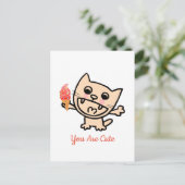 Carte Postale Joyeux Chat Avec Crème De Glace (Debout devant)