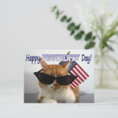 Carte Postale Joyeux Chat Cool de la fête des présidents avec ca (Debout devant)