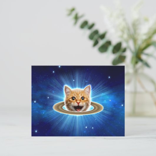 Carte Postale Joyeux chat dans l'espace. (Debout devant)