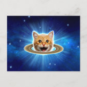 Carte Postale Joyeux chat dans l'espace. (Devant)