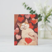 Carte Postale Joyeux Chat de la Saint-Valentin (Debout devant)