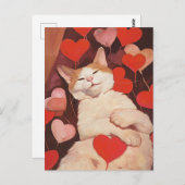 Carte Postale Joyeux Chat de la Saint-Valentin (Devant / Derrière)