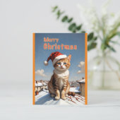 Carte Postale joyeux chat de noël (Debout devant)